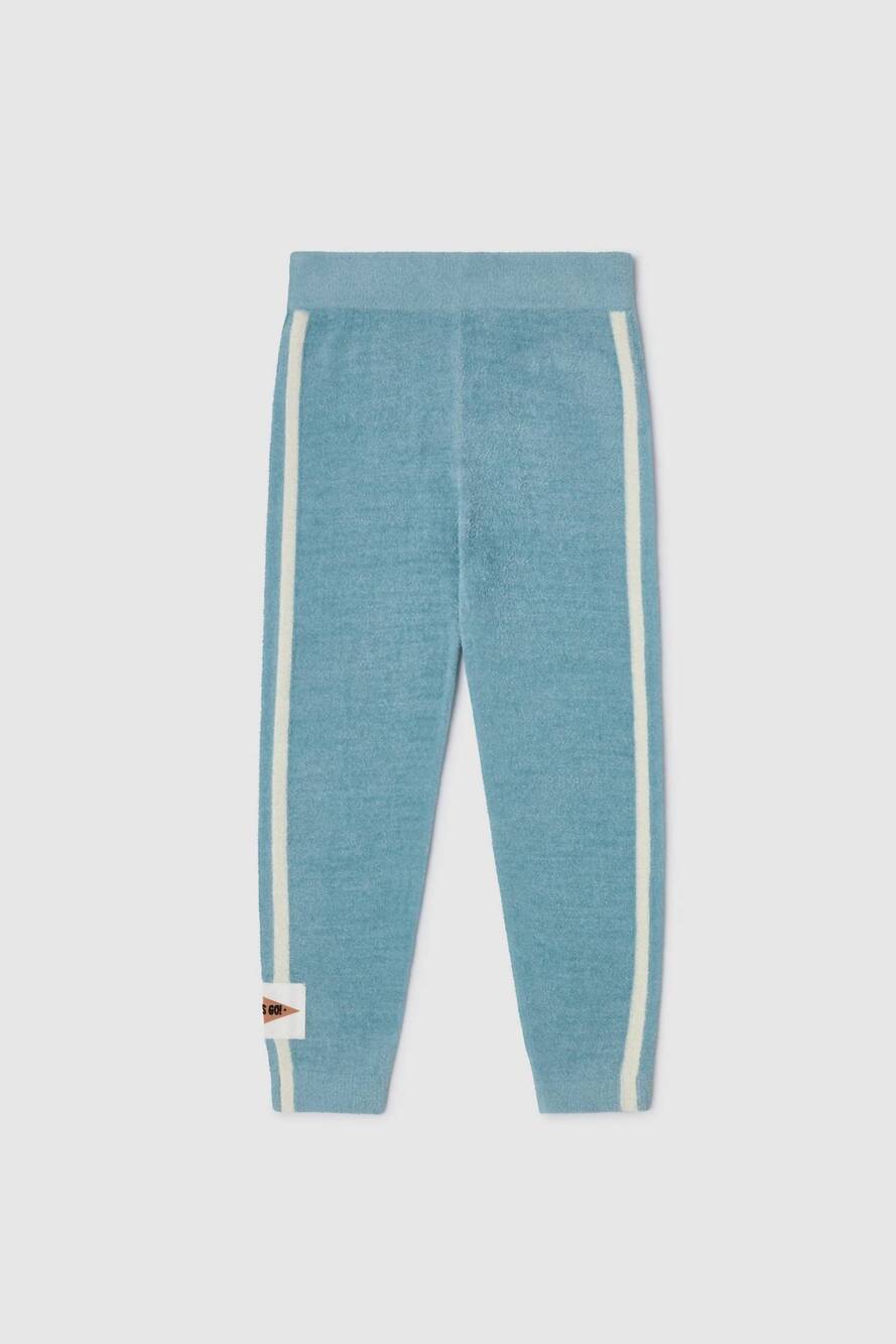 NEW BAREFOOT DREAMS toddler sports stripe jogger in freshwater multi